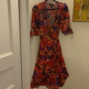 The Kooples Multicolor Floral Midi Dress sz 3 (US 8) NWT MSRP $618